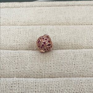 Retired Pandora Rose Kiss Charm with Red and Pink Zirconia